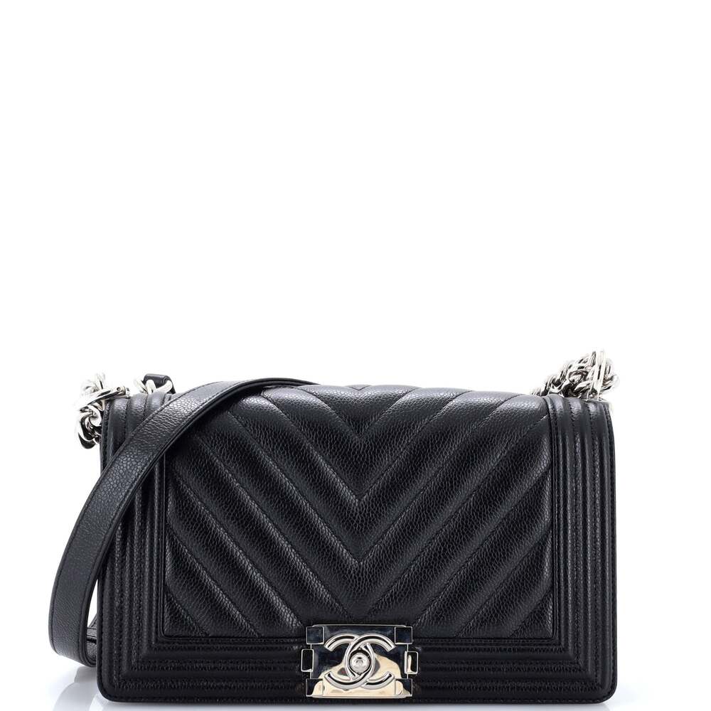Chanel Boy Flap Bag Chevron Caviar Old #283545C44B
